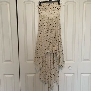 B. Darlin Strapless White & Black Polka Dot Dress
